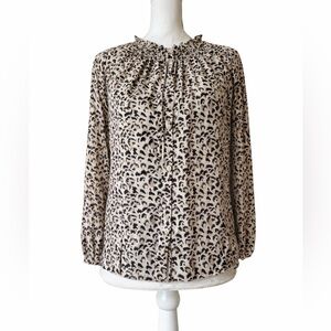 Rebecca Taylor silk animal print Patterned Blouse shirt top size small workwear